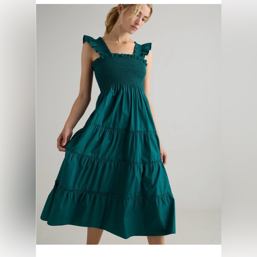 Quince 100% Organic Cotton Smocked MIDI Dress